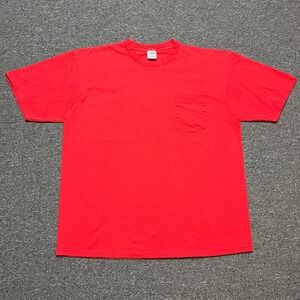 Vintage Windridge Mens Red Short Sleeve Pocket T Shirt XL Cotton‎ Made in USA